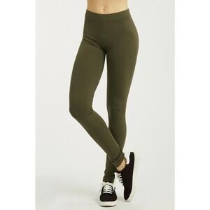 Sofra. Women's Full-Length Polyester Leggings Yoga Fitness olive‎ One Size